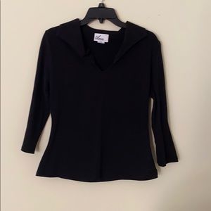 Vixen black V neck  top sz M